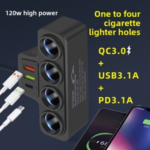 Cargador Universal de 12-24V con Interfaz de Carga Rápida QC3.0 USB PD, Puertos USB 3.1, Cargador de Coche de 1 a 4 Puertos para Encendedor de Cigarrillos - Product Image 2