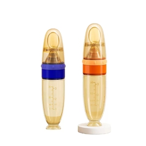 Presser le <span class=keywords><strong>biberon</strong></span> Silicone nouveau-né bébé formation riz céréales nourriture cuillère supplément mangeoire sûr utile vaisselle pour les enfants - Product Image 2