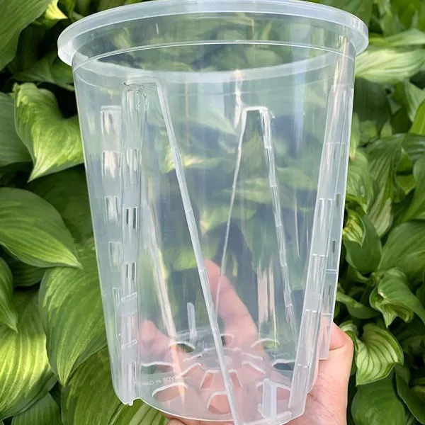 Fournitures de jardin prix de gros pas cher jardin transparent orchidée pépinière clair grands pots de pépinière clair pot en plastique transparent pour plantes