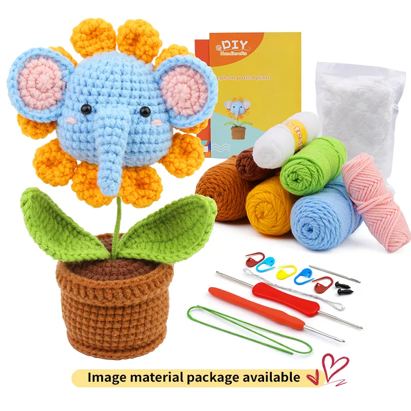 Giá tốt yilan DIY sợi Crochet Kit người mới bắt đầu an toàn bông Crochet Kit cho người lớn