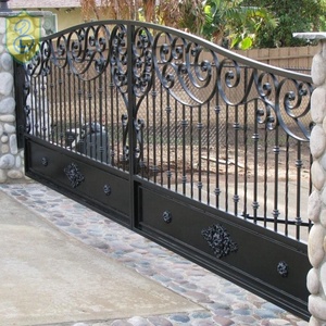 Porte de villa en fonte forgé, design, revêtement en poudre, décoration d'entrée extérieure, jouet - Product Image 1