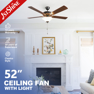<span class=keywords><strong>Ventilateur</strong></span> de plafond LED 1stshine Classic 52 pouces 5 pales MDF <span class=keywords><strong>Ventilateur</strong></span> de plafond noir avec chaîne de traction - Product Image 1