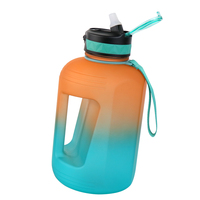 Bouteille à large ouverture 2200 ml pour l'eau, Bouteilles d'eau en gros, Bouteille d'eau de sport verte 2000 ml (demi-gallon) 2L, Gourde de motivation