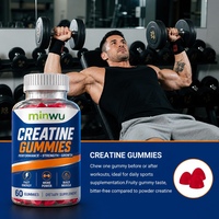Gummies de créatine et de taurine pour adultes - Énergie, endurance, concentration, récupération, performance - Faible teneur en glucides, naturel, végétalien, sans gluten, sans OGM