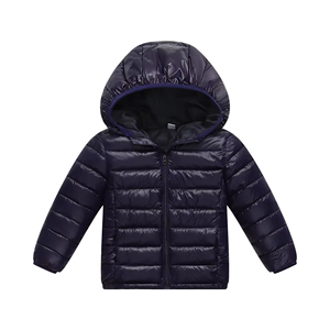 Trọng Lượng Nhẹ Hàn Quốc Phong Cách Puffy Áo Khoác Cho Bé Trai Và Trẻ Sơ Sinh Mùa Thu Mùa Đông Mô Hình Rắn Tráng Áo Khoác Thường Với Mui Xe Dây Kéo - Product Image 3