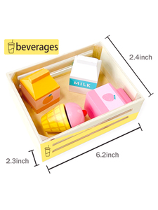 Ensemble de jouets en bois pour couper les fruits, légumes, viande et poisson, pour enfants, cuisine, jeu d'imitation, fruits et aliments pour tout-petits et enfants de 3 ans et plus - Product Image 3