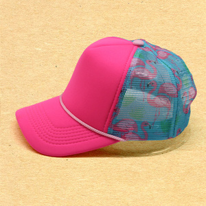 Tùy Chỉnh Số Lượng Lớn Hot Màu Hồng Sợi Dây Thừng Bọt Flamingo In Mùa Hè Bãi Biển Wedding Trucker Hat Flamingo Lưới Trở Lại - Product Image 2