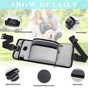 2025 Nueva Bolsa personalizada para perros con bolsillo para teléfono riñonera impermeable con soporte para botella de agua correa para perro con bolsa para caca - Product Image 3