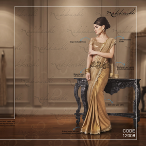 Saris indiens pour fêtes de mariage avec chemisier de créateur en lin, designs modernes, haute qualité, prix du marché - Product Image 3