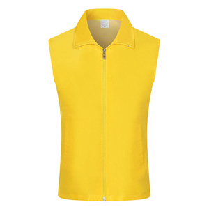 เสื้อกีฬากลางแจ้งสีแดงบางสำหรับผู้ชายแขนกุดมีซิปด้านหน้าพร้อมกระเป๋า - Product Image 4