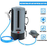 Pommeau de douche de camping solaire en PVC portable de 12L avec pompe à air de sac caractéristique d'eau chaude sous pression pour la randonnée aventures en plein air