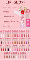Gloss à lèvres repulpant liquide, fini mat, végétalien, minéral, longue tenue, avec porte-clés, marque privée, pour un maquillage tendance et éclatant