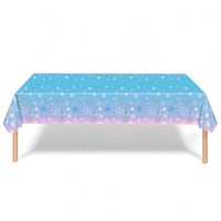 Ensemble de vaisselle jetable pour fête sur le thème des flocons de neige d'hiver, assiettes en papier bleu dégradé, gobelets, serviettes, nappe, thème Frozen, anniversaire d'enfants