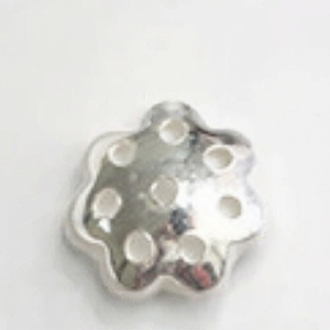 Vekeklee S925 Sterling Silver Flower-shaped <b>Laminate</b> Spacer <b>Bead</b> Caps Hole DIY Ornament Accessories Receptacle <b>for</b> Necklace - Product Image 3
