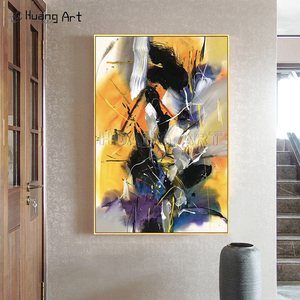 100% fait à la main abstraite peinture à l'huile <span class=keywords><strong>toile</strong></span> Style moderne coloré qualifié <span class=keywords><strong>peintre</strong></span> Art pour chambre décor accrocher peinture - Product Image 2