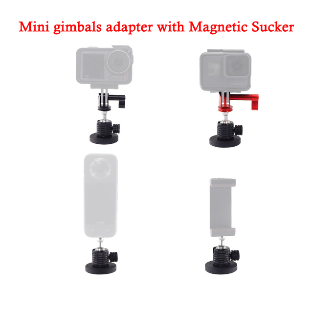 Tengdafei Rubberized Camera Magnets with Ball Head 1/4-20 Thread Magnets Mount for Action Camera