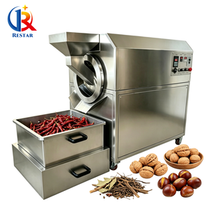 Machine à torréfier électromagnétique électrique en acier inoxydable pour <span class=keywords><strong>graines</strong></span> de citrouille, piments, grains de café, noix - Product Image 1