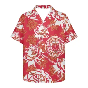 Men's Summer Clothing Short Sleeve Rayon Stretch Print Hawaiian Flower Casual Loose Breathable Design Shirt