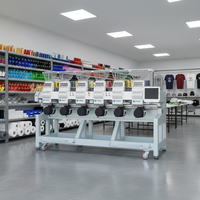 Machine à broder industrielle pour tissus, 10 têtes, Perlage tubulaire, 15 aiguilles, alimentation automatique, avec IA, 6 têtes