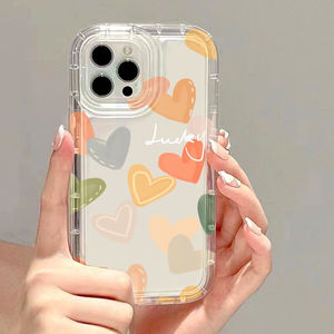 Funda para iPhone 17 Pro Max, diseño popular de corazón y flores en pantalla completa, funda protectora a prueba de golpes con orificio grande - Product Image 3