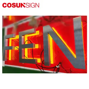 Cosun led panneau extérieur led panneau lumineux produit or acrylique lettre 3d led logo signe personnalisé