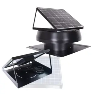 Ventilation industrielle de toit extérieur Vortex Système d'air CC Outils d'extraction de chaleur Batterie solaire Ventilateur écologique de grenier alimenté par le réseau