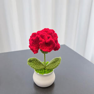 Moderne personnalisé créatif fête des mères mignon cadeau fait à la main oeillet crochet fleur dans un pot - Product Image 6