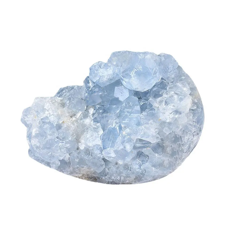 wholesale High quality Natural Blue Celestite Cluster Rough Stone Quartz Crystal Reiki Gemstones For healing Decor craft