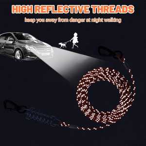 नई आगमन डॉग टाई आउट केबल, रात के समय प्रतिबिंबित करने वाली धारियों के साथ, 150 पाउंड तक के कुत्ते के प्रशिक्षण के लिए लीड डॉग चेन - Product Image 4