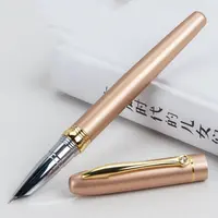 Xinmei caneta fonte de caligrafia, caneta com logotipo dourada eterna para estudantes de metal, caneta de tinta