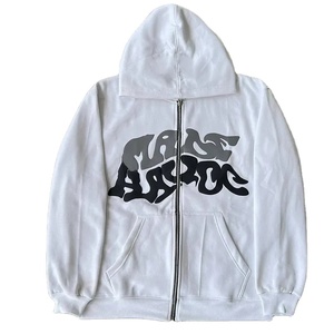 เสื้อฮู้ดซิปแบบสั่งทำพิเศษ ลวดลายพิมพ์นูนแบบสั่งทำพิเศษ ทรงโอเวอร์ไซส์ ผ้าฝ้าย 100% เนื้อหนา ระบายอากาศได้ดี เหมาะสำหรับผู้ชายในฤดูหนาว - Product Image 6