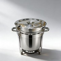 Réchaud à alcool 7/11L en acier inoxydable argent/or, empilable, style minimaliste moderne, ensemble chauffe-plats et chauffe-soupe, chauffe-étuie et chauffe-aliments