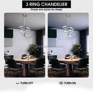 Langlebige dimmbare stilvolle 72-W-LED-Pendelleuchte aus Aluminium Zeitgenössisches Design DIY Lampa ras Colg antes De Techo Silber - Product Image 4