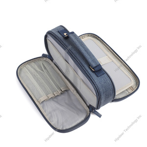 3 Ring Binder Pouch Pencil Bag with Holes Clear <b>Mesh</b> <b>Window</b> 3-Ring Zipper Pencil Pouch for Students Stationery - Product Image 4