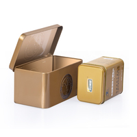 Boîtes à thé personnalisées de qualité alimentaire de haute qualité paquet grande boîte carrée en métal pour café boîte à thé avec couvercles à charnière