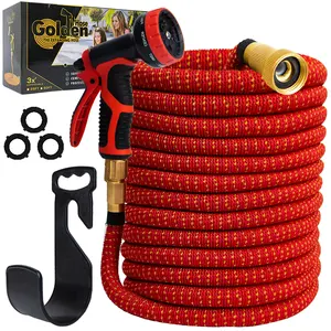 GEDENG other watering & irrigation' expandable garden hose durable latex water hose with solid brass fitting and garden sprinkle