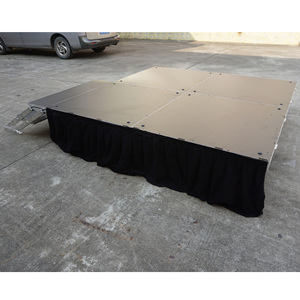 Escenario Telescópico RK de 4 pies x 4 pies, Construcción de Aluminio y Madera, Altura Ajustable, Diseño Ligero, Portátil y Fácil de Montar - Product Image 1