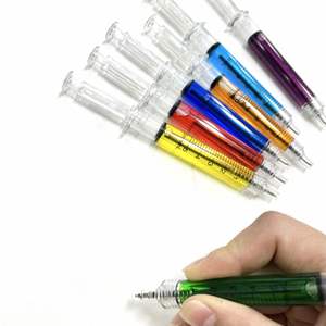 Stylo publicitaire créatif en forme de seringue, stylo bille en forme de tube coloré, vente en gros de papeterie - Product Image 4
