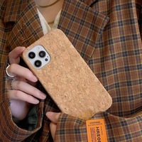 Étui de téléphone portable en bois de liège biodégradable, écologique, résistant aux chocs, avec logo personnalisé pour iPhone 16 15 14 13 12 11 XR Pro Max