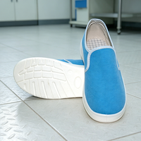 Sepatu Anti-Statik ESD Sol SPU Biru Lembut Dapat Digunakan Kembali, Ringan, Untuk Ruang Bersih, Pekerjaan Bengkel, Konstruksi