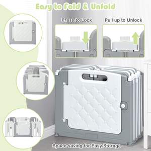 ABST patio de juegos interior babyplaypen <span class=keywords><strong>corral</strong></span> para <span class=keywords><strong>bebe</strong></span> patio de juegos para niños puerta de seguridad para escaleras valla de Juego <span class=keywords><strong>plegable</strong></span> Corralitos para niños - Product Image 3