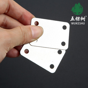 Support en acier plat Wukeshu 45x32mm, épaisseur 3mm, nickelé, quincaillerie de meubles, fixation - Product Image 1
