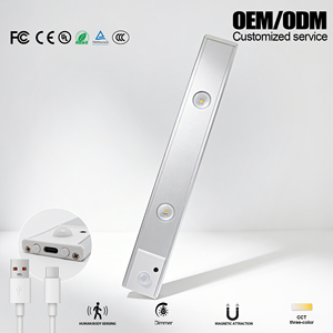 Lumière LED rechargeable à détecteur de mouvement PIR, fixation magnétique, pour armoire, placard, escalier, 3500K, moderne, charge USB-C - Product Image 6