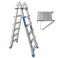 Échelles télescopiques super résistantes, échelle en aluminium multi-positions, capacité de charge de 375 lb, échelle réglable