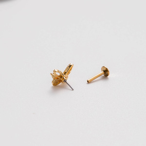 Gaby mới F136 cấy ghép lớp titan Khuyên dangle bướm <span class=keywords><strong>web</strong></span> Titan cơ thể đồ trang sức labret titan không có ren đồ trang sức - Product Image 6