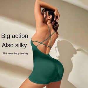 Combinaison <span class=keywords><strong>sexy</strong></span> dos nu pour femmes, style européen et américain, mode sportive, taille haute, moulante, pour le fitness et le <span class=keywords><strong>yoga</strong></span> - Product Image 1