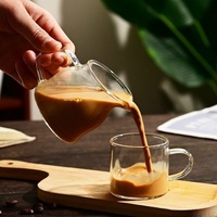 Gelas Mini borosilikat tinggi, desain minimalis untuk kedai kopi menggunakan kendi susu & madu dengan penuang saus