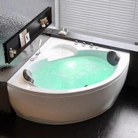 Baignoire d'Angle Balnéo Spa Jacuzzi Blanche Acrylique Massage à Remous pour 2 Personnes, Prix Direct Usine