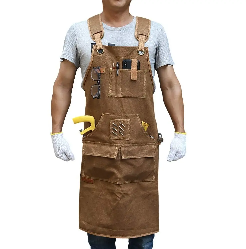Hot Selling Waxed Canvas Apron Cotton Strap Wood Working Apron