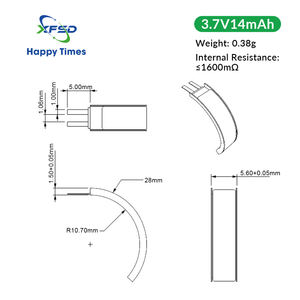 סוללה ליפו דק 155628 3.7v 14mah 14mah קטן מעוקל קטן li-פולימר תא סוללה חכם טבעת לבישה חכמה בצורת מיוחדת - Product Image 6